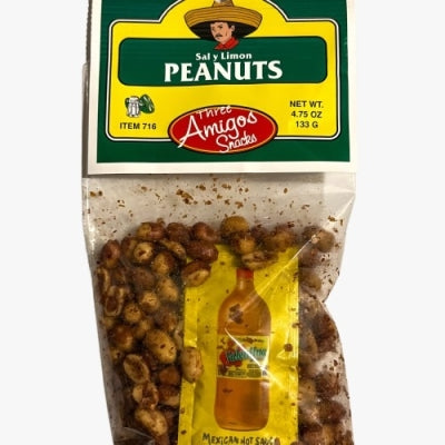 THREE AMIGOS PEANUTS SAL Y LIMON 4.75OZ
