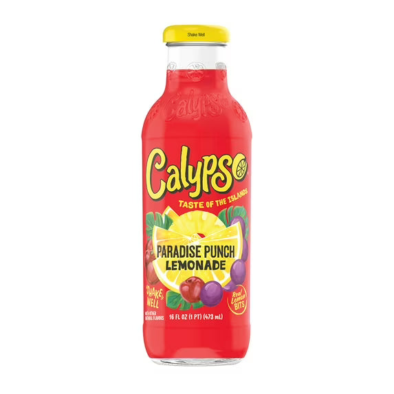 Calypso Paradise Punch Lemonade bottle on a white background