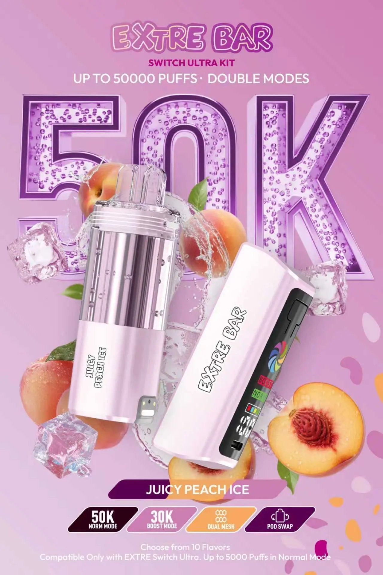 EXTRE BAR SWITCH 50K 5CT JUICY PEACH ICE