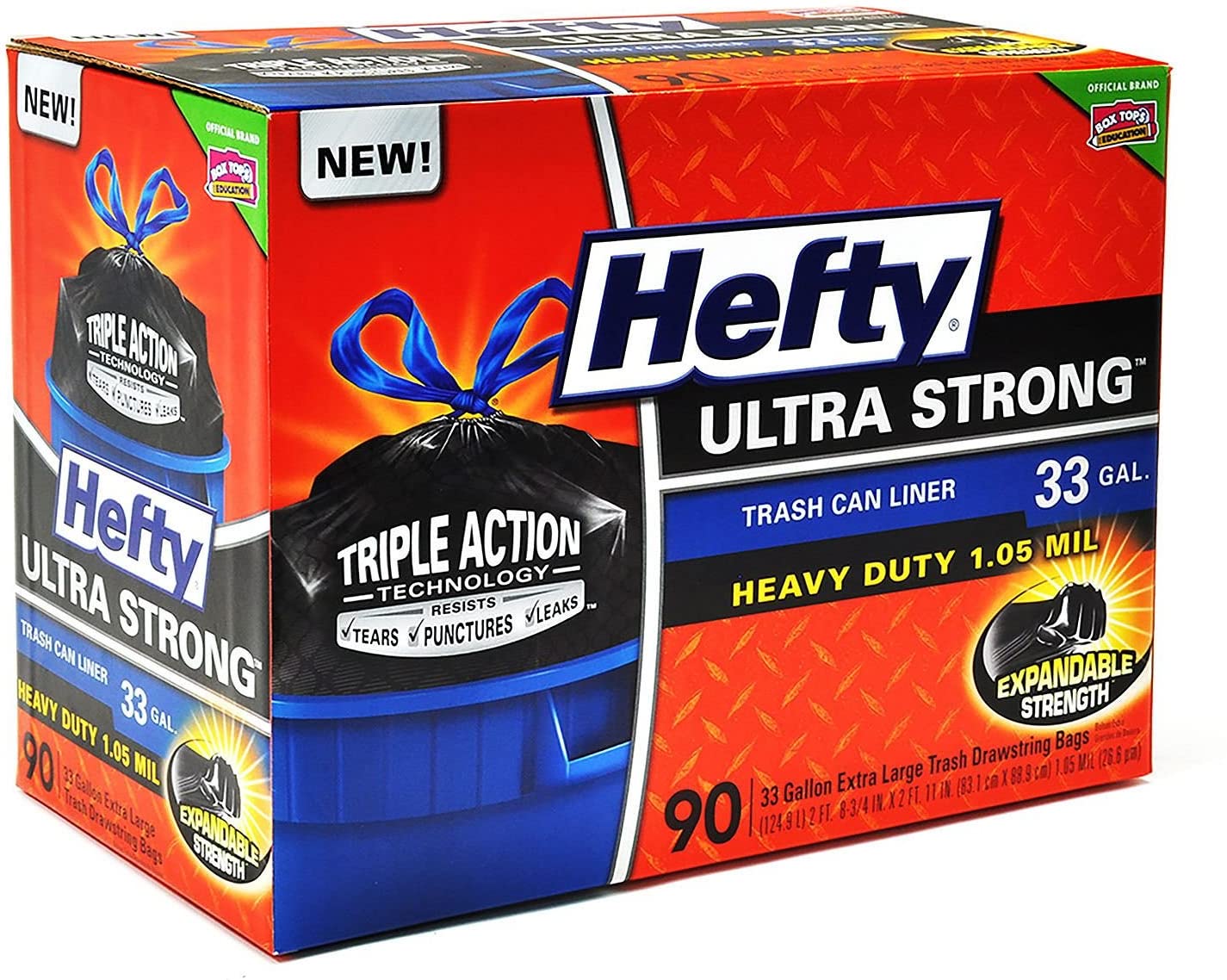 HEFTY TRASH BAG 33GALLON 90CT