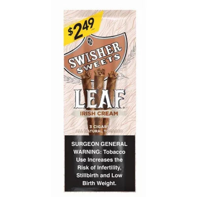 SWISHER SWEET LEAF 10/3PK $2.49 IRISH CREAM