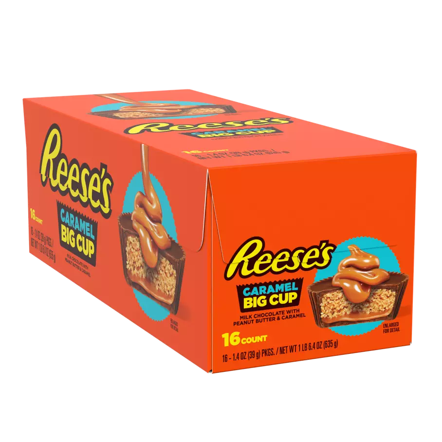 REESES PEANUT BUTTER BIG CUP W CARAMEL 16CT