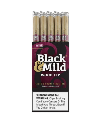 BLK&MLD WINE WOOD TIP 25CT