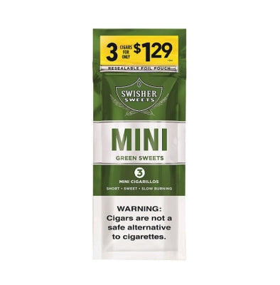 SWISHER SWEET MINI 15/3PK $1.29 GREEN
