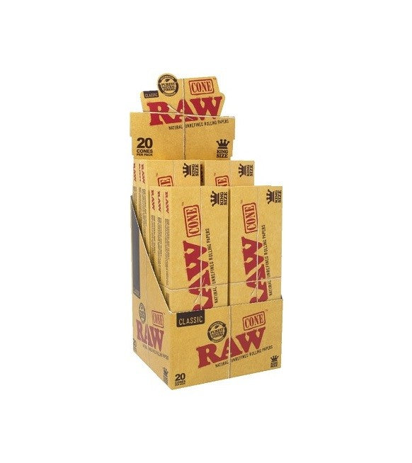 RAW CLASSIC CONES KING 20PK 12CT