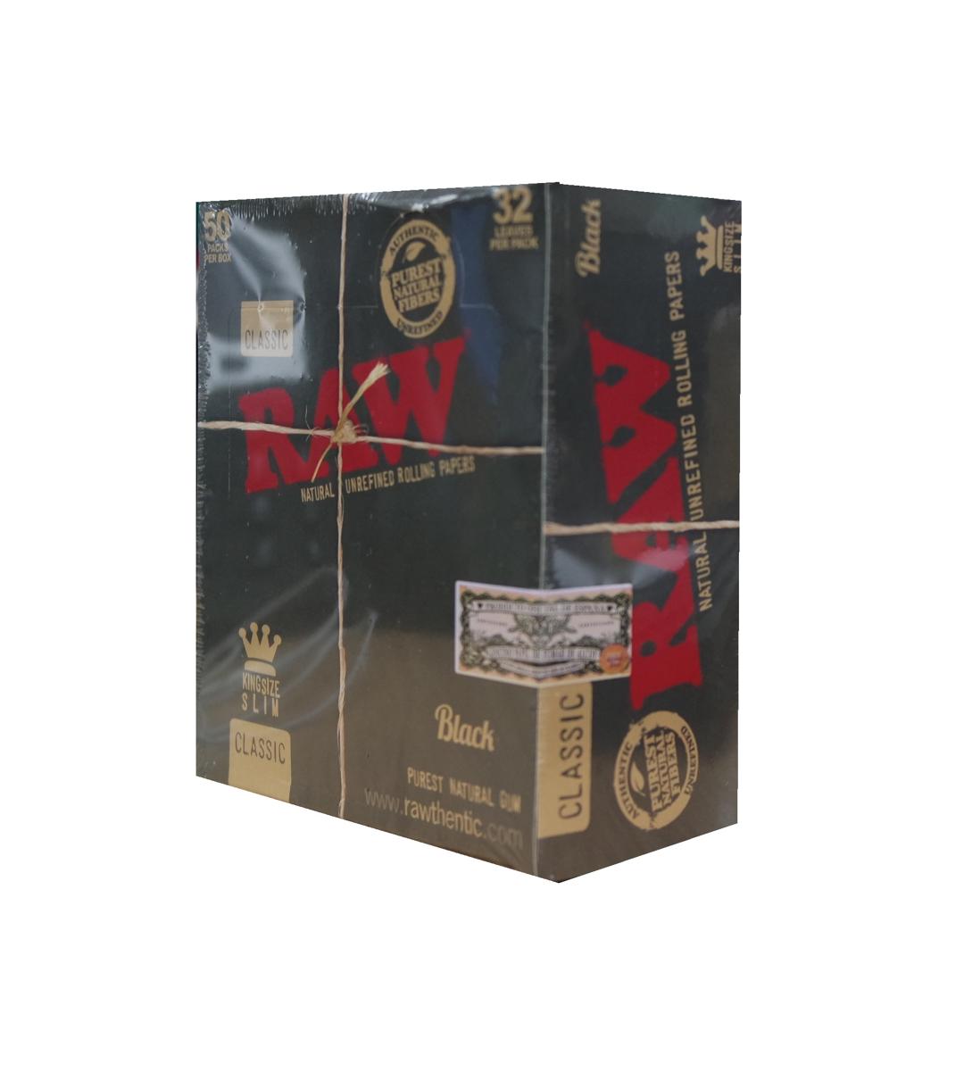 RAW BLACK KING SLIM ROLLING PAPER 50CT