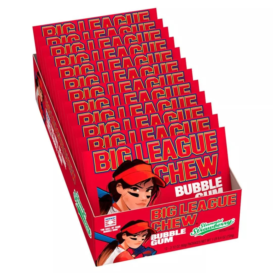 BIG LEAGUE STRAWBERRY BUBBLE GUM 12CT
