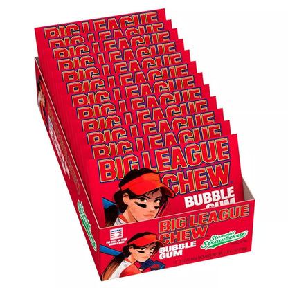BIG LEAGUE STRAWBERRY BUBBLE GUM 12CT