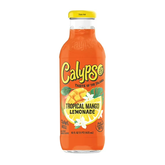 Calypso Tropical Mango Lemonade bottle on a white background