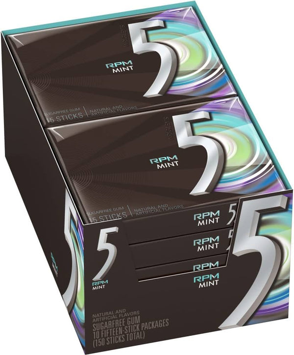 5 GUM RPM MINT 10CT/15 STICKS