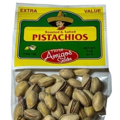 THREE AMIGOS RST & SLT PISTACHIOS 3OZ