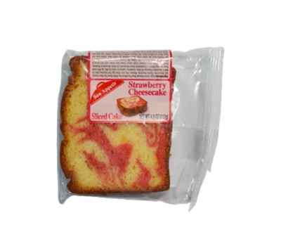 BON APETIT STRAWBERRY CHEESE SLCD CAKE 4OZ