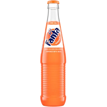 Fanta orange soda bottle on a white background