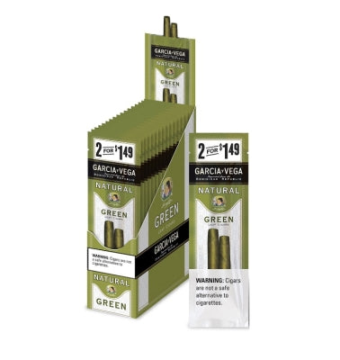 GV 2/$1.49 NAT GREEN 15/2PK - GARCIA VEGA NATURAL GREEN 2/$1.29 15/2PACK - 107604