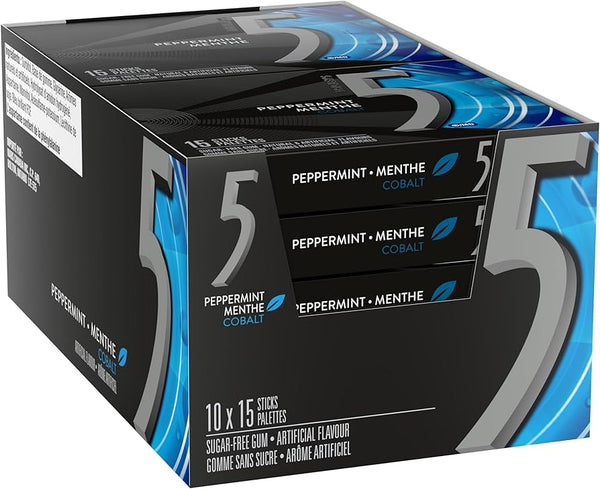 5 GUM PEPPERMINT COBALT 10CT/15 STICK