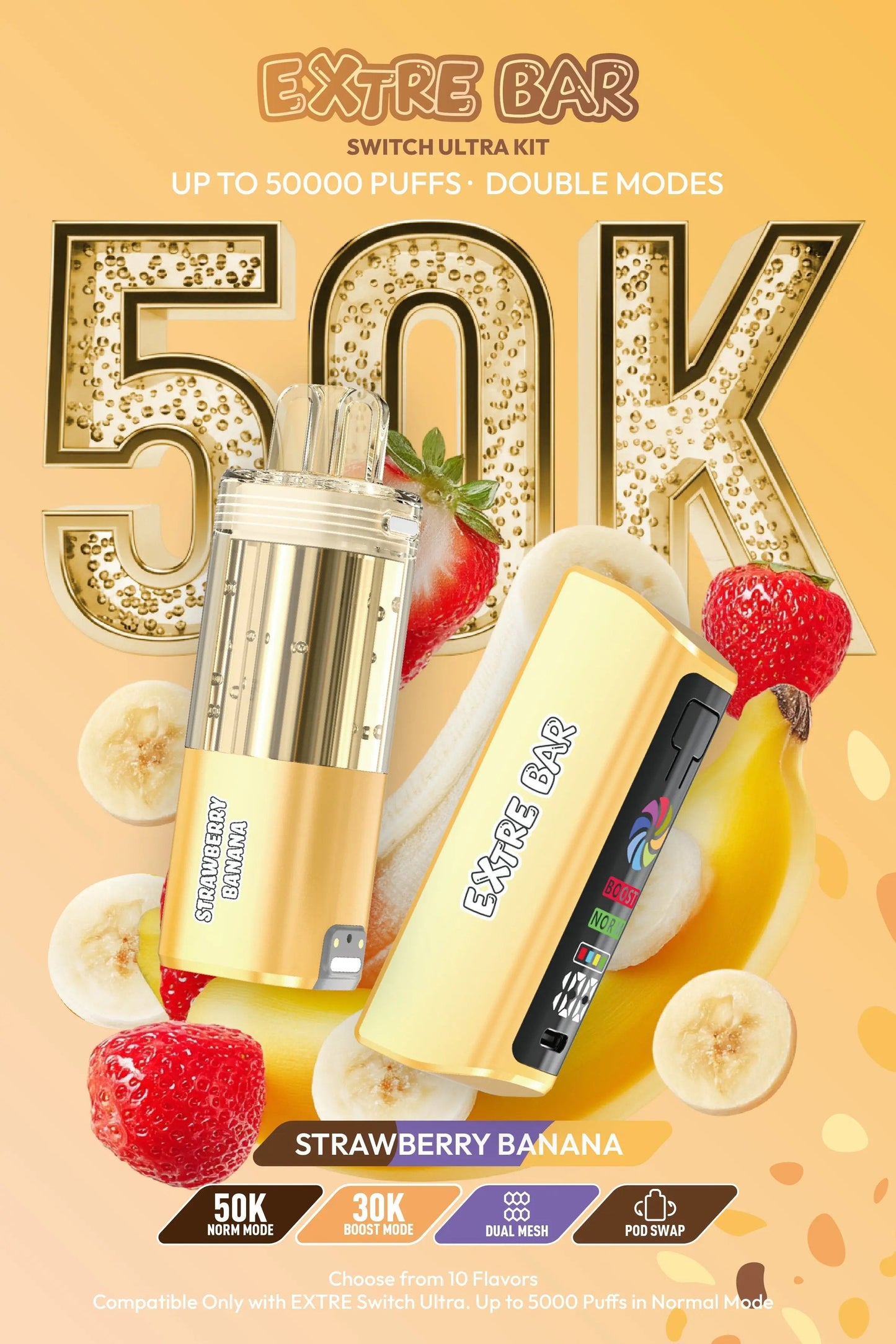 EXTRE BAR SWITCH 50K 5CT STRAWBERRY BANANA