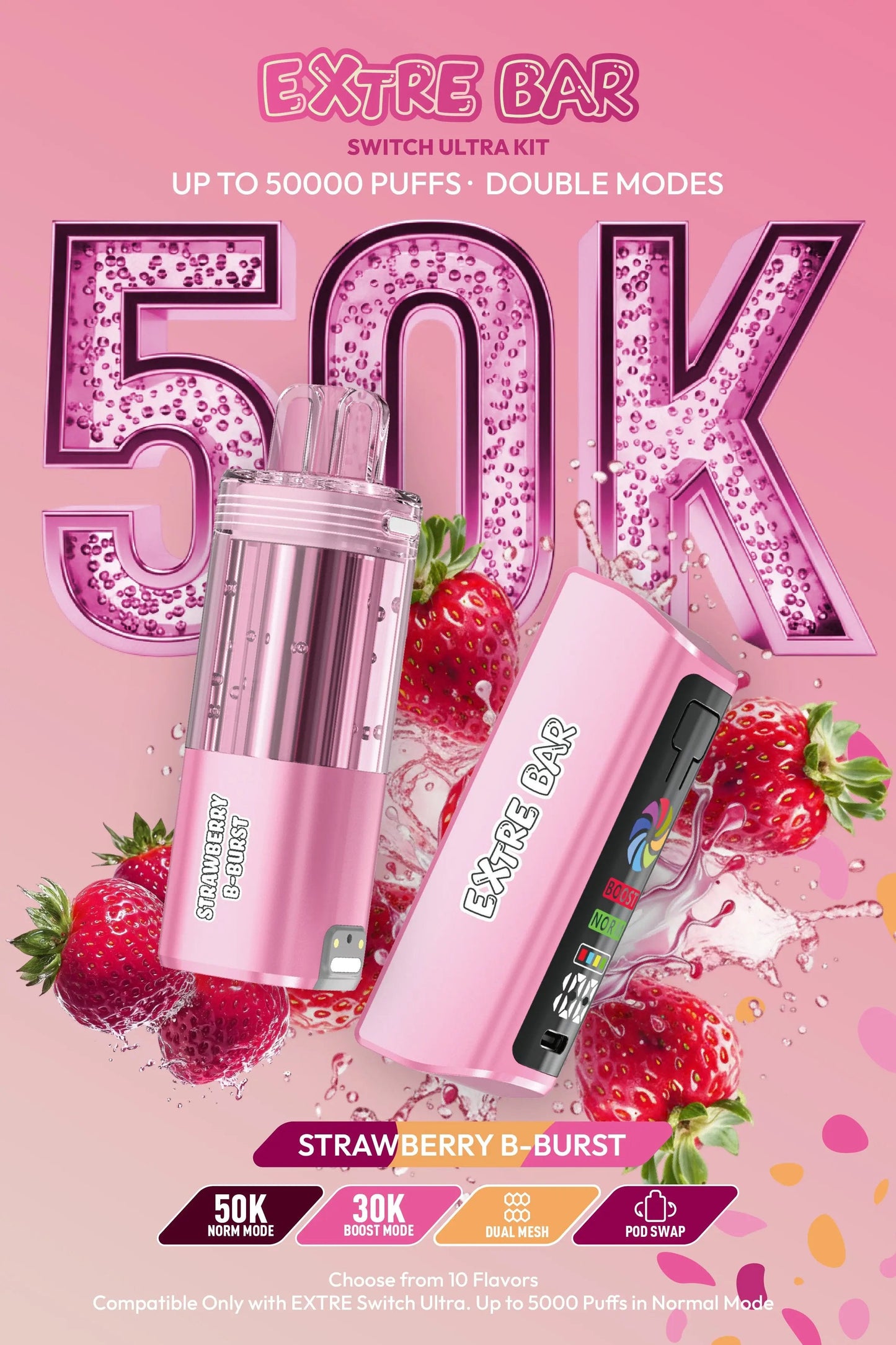 EXTRE BAR SWITCH 50K 5CT STRAWBERRY BURST