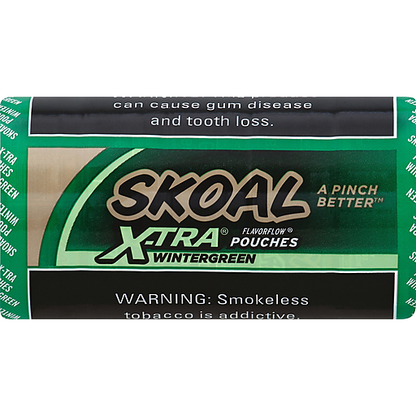SKOAL XTRA 0.82Z 5CT POUCHES WINTERGREEN