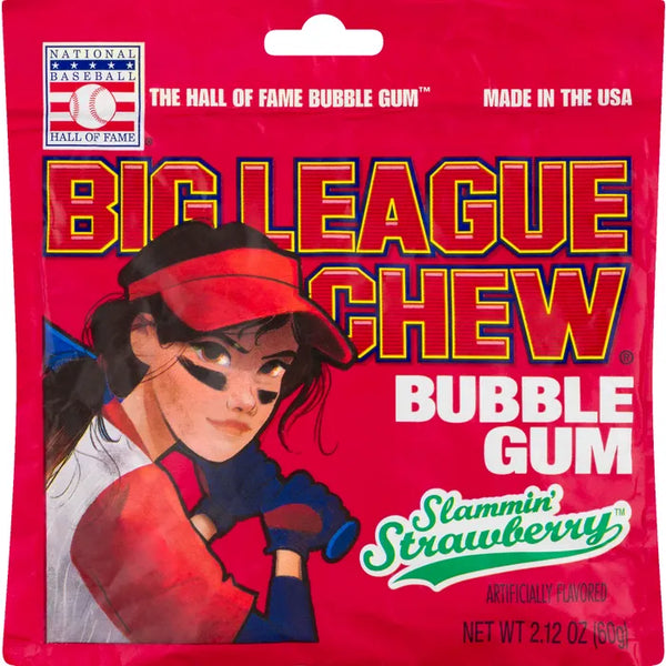 BIG LEAGUE STRAWBERRY BUBBLE GUM 12CT