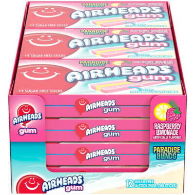 AIR HEADS GUM RASPBERRY LEMONADE 12CT/14 STICKS