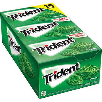 TRIDENT ISLAND SPMNT 15CT/14ST - 15/14 STICK SPEARMINT - 011895