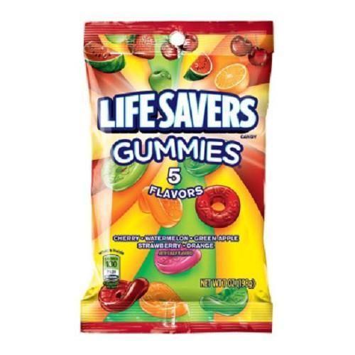 LS GUMMIES 5 FLAV 7OZ 1CT - PEG BAG LIFE SAVERS - 083425R