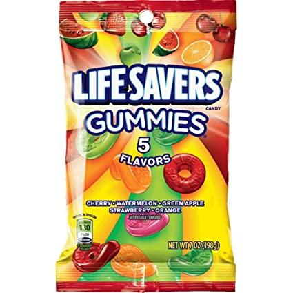LS GUMMIES 5 FLAV 7Z 12ct PEG - PEG BAG LIFE SAVERS - 083425