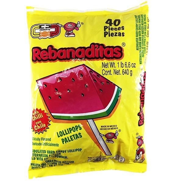 REBANADITAS WITH CHILLI 40CT - BAG LOLLIPOPS - 107764