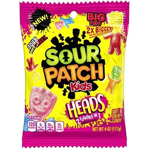 SOUR PATCH KIDS PEG HEADS 4oz - HEADS 2 IN 1   1 CT - 125462