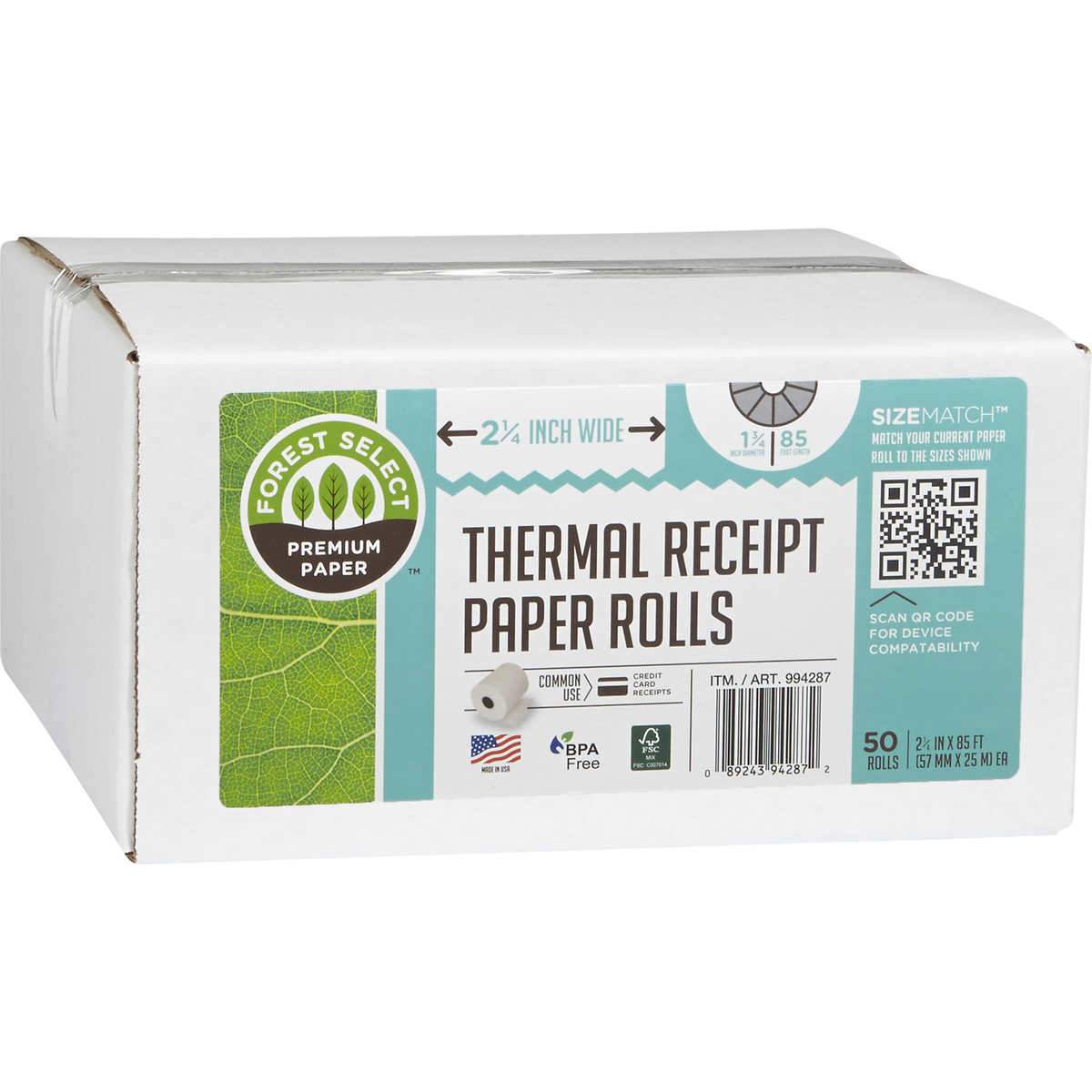 THERMAL PAPER 2.25 X 85 50CT