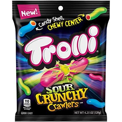 TROLLI BAG SR CRUN CRWL 4.25oz - PEG BAG SOUR CRUNCHY CRAWLER - 201798R