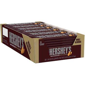 HERSHEY 36CT MILK CHOC ALM*
