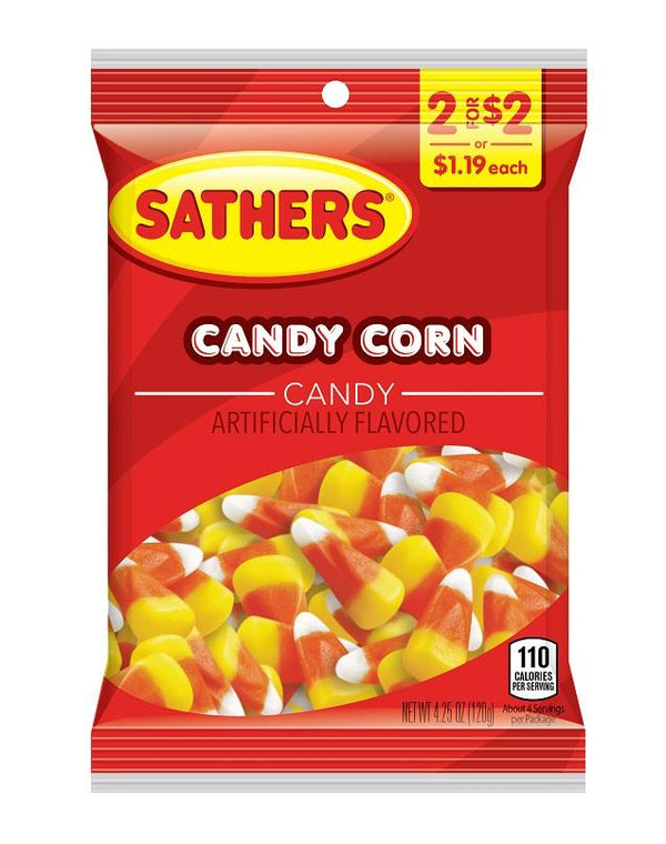 SATHER 2/$2 CANDY CORN 12CT - SATHER'S 2/$2 CANDY CORN  12CT 4.25 OZ - 217190