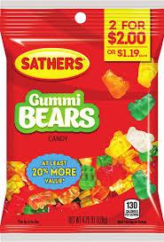 SATHER 2/$2 GUMMY BEARS 12CT - SATHER'S 2/$2 GUMMY BEARS  12CT 4.25 OZ - 217191