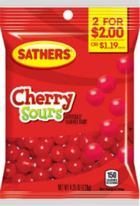 SATHER 2/$2 CHERRY SOURS 12CT - SATHER'S 2/$2 CHERRY SOURS  12CT 4.25 OZ - 217194