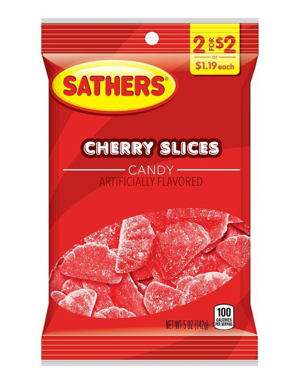 SATHER 2/$2 CHERRY SLICE 12CT - SATHER'S 2/$2 CHERRY SLICE 12CT   5 OZ - 217224
