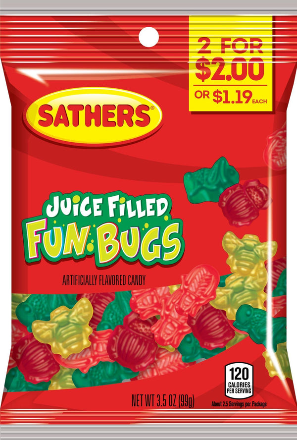 SATHER 2/$2 FUN BUG 12CT - SATHER'S 2/$2 FUN BUG 12CT 3.5 OZ - 217229