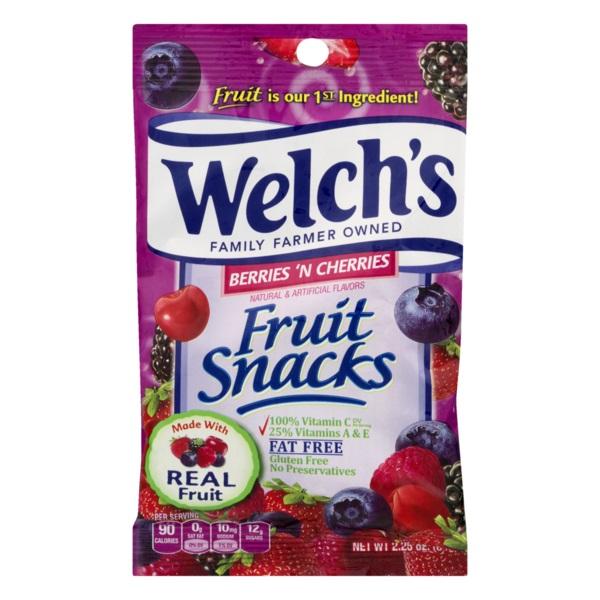 WELCHS FRT SNK BRY CHRY 12CT - PEG BAG - 300524