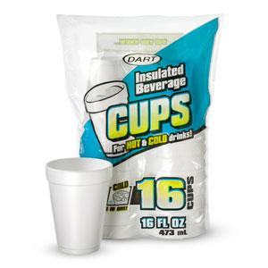 DART FOAM CUPS 16oz  20CT