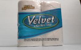 VELVET BATH TISSUE 4PK EA - 24/CA SINGLE PRICE - 507445