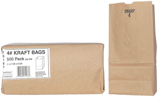 PAPER BAGS #4* - 500CT 8 PER BALE - 610400