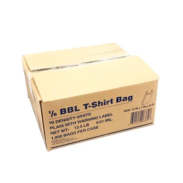 BAG 1/6 LARGE PLAIN WHITE* - BBL T-SHIRT  500CT - 610928