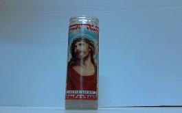 RELIGIOUS MEXICAN CANDLES* - 12CT/CASE  GLASS CANDLE - 708527