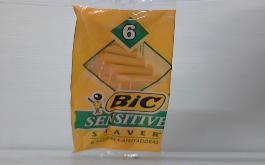 BIC RAZOR SENSITIVE 6CT - SINGLE BLADE - 711500