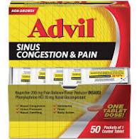 ADVIL SINUS CONG PAIN 50CT BOX - 50X1 POUCH - 825046
