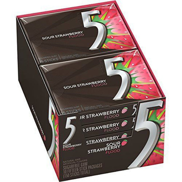 5 GUM STRAWBERRY FLOOD 10CT 15STK - 955211