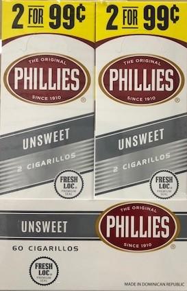 PHIL CIG 2/99C 30/2PK UNSWEET - 60CT - 960669